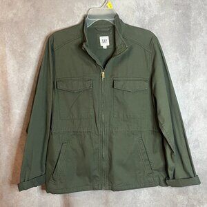 Women's Gap Utility jacket. Olive Green Zip up. Large